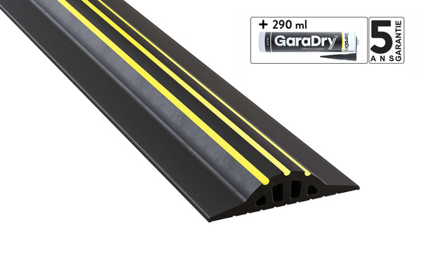 Joint de seuil de porte de garage 25 mm avec image de l'adhésif GaraDry et garantie 5 ans