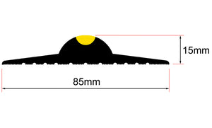 Illustration montrant les dimensions de la bobine de joint de porte de garage de 15 mm